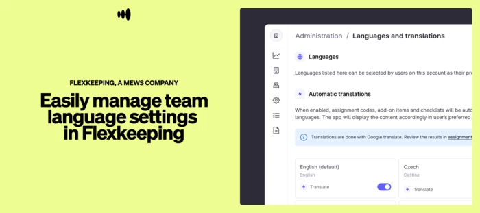 Manage languages and auto-translation settings directly in Flexkeeping ...