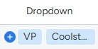 The dropdown column showing two different tags: "VP" and "Coolstuff"