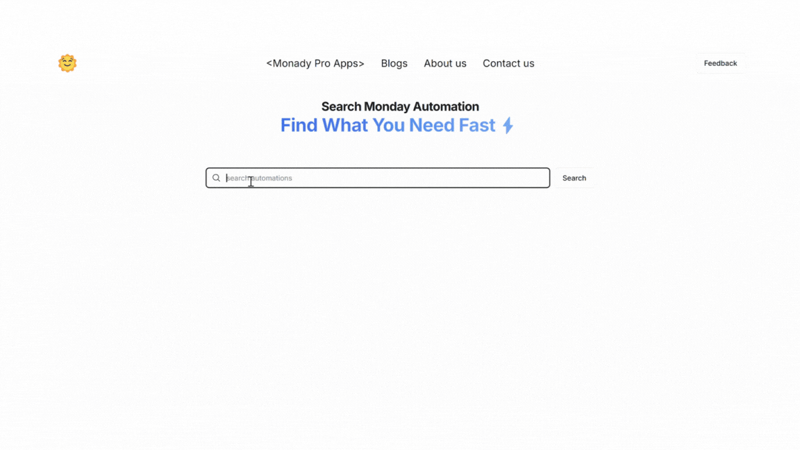 Monday pro apps automation search demo gif