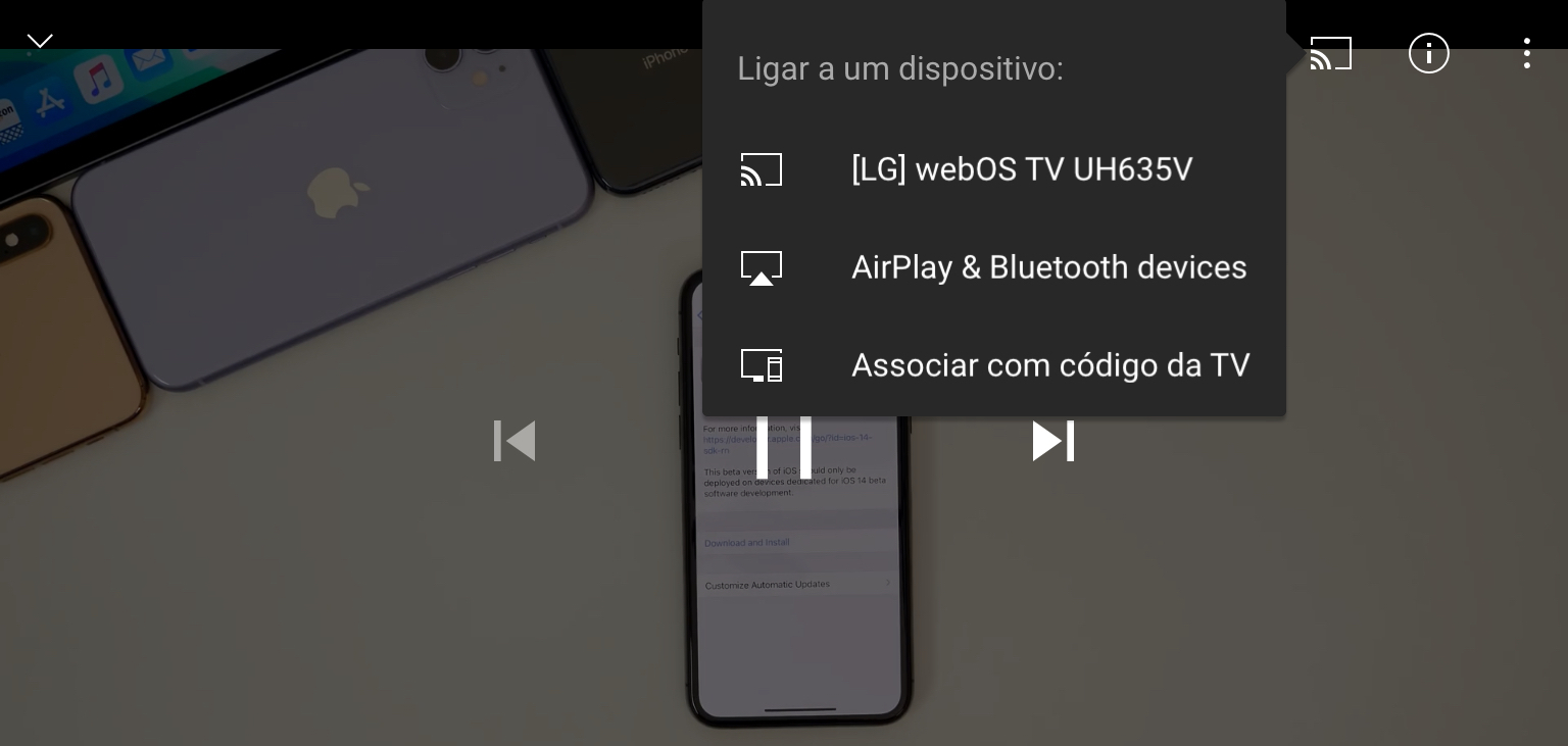 Utilizar o AirPlay para efetuar o streaming de vídeo ou projetar o ecrã do  iPhone ou iPad - Suporte Apple (PT)