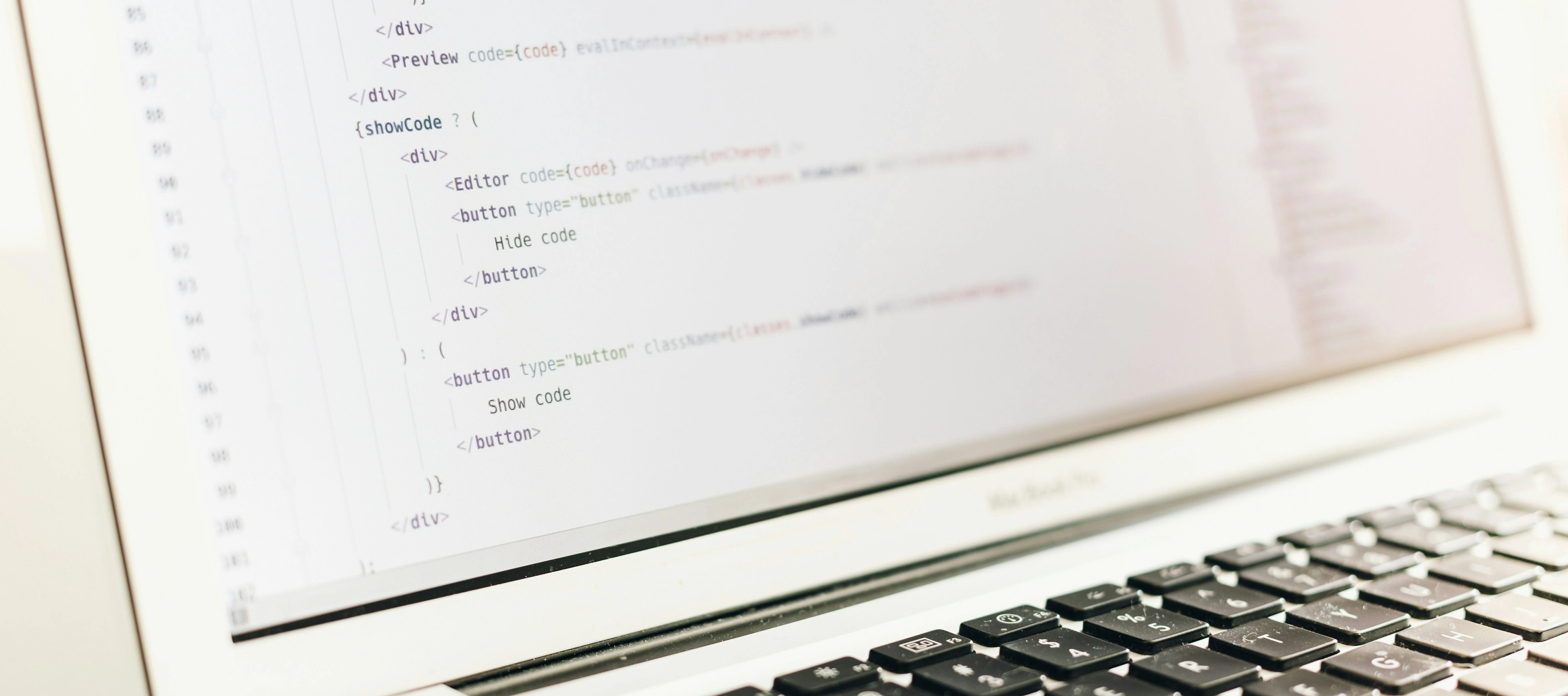 Code on a laptop screen