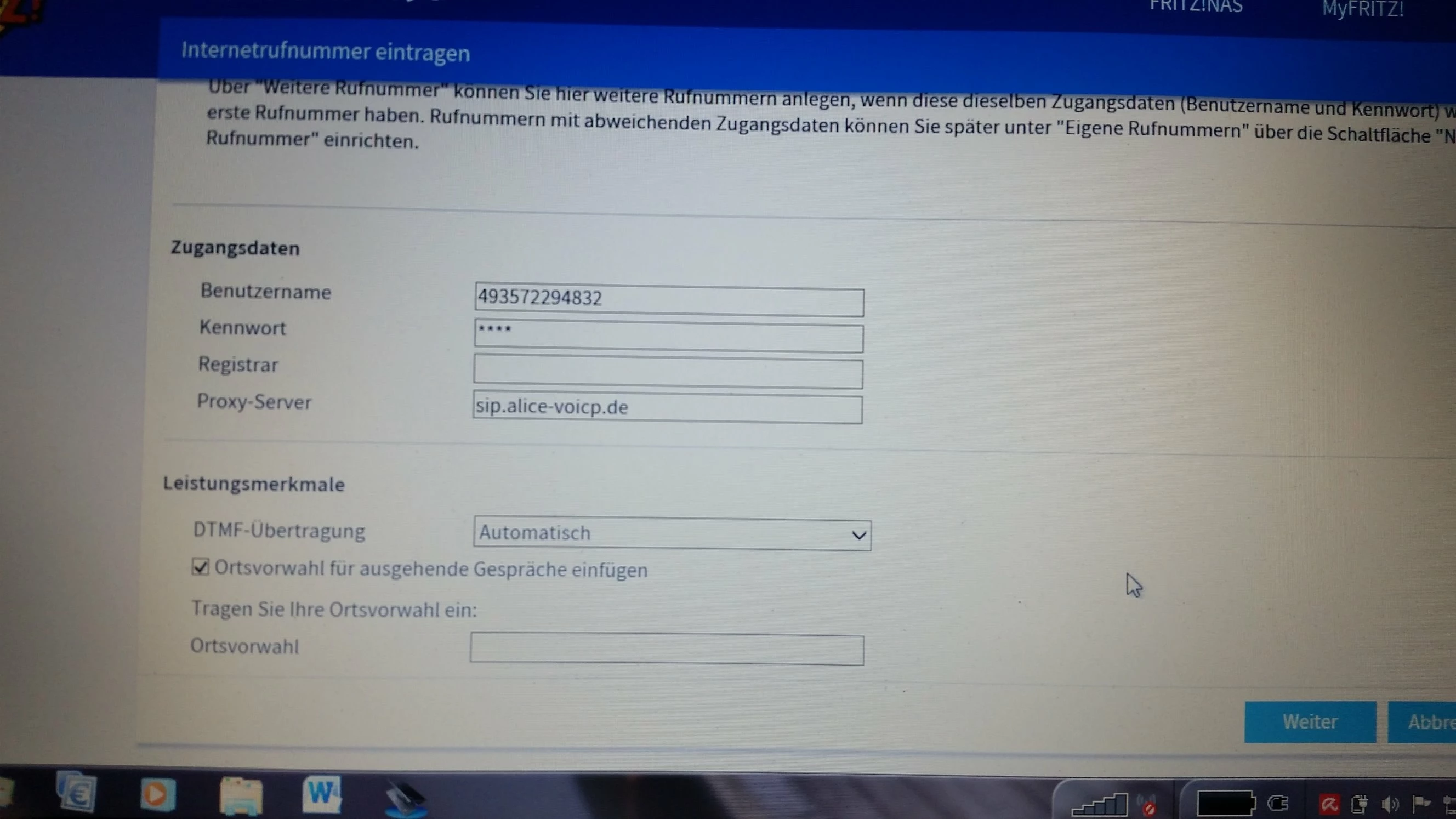 Fritzbox 7490 einrichten Telefonie Zugangsdaten O₂ Community