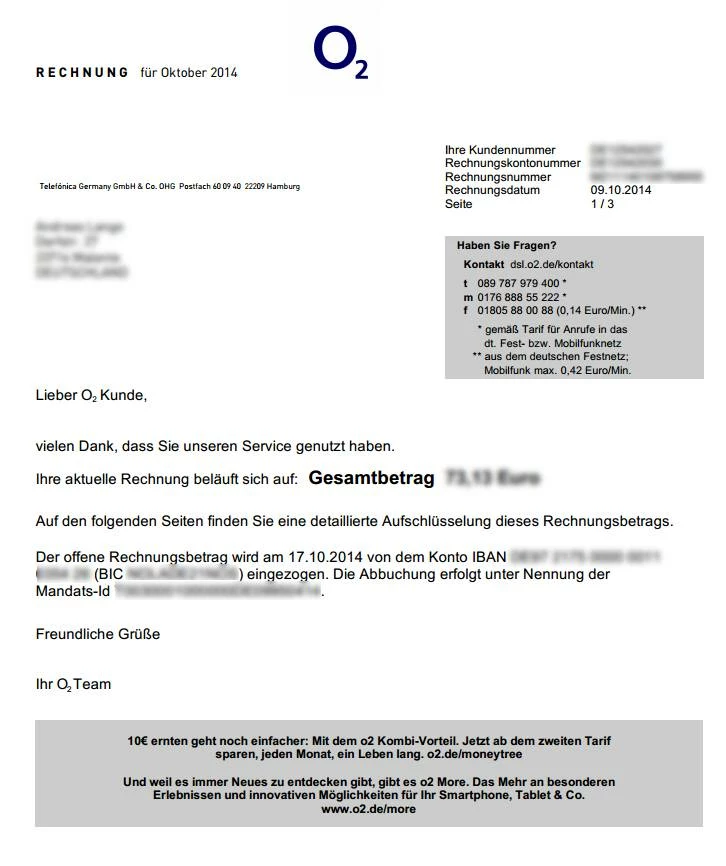 Sperrung ohne Ankündigung trotz Einzugsermächtigung O₂ Community