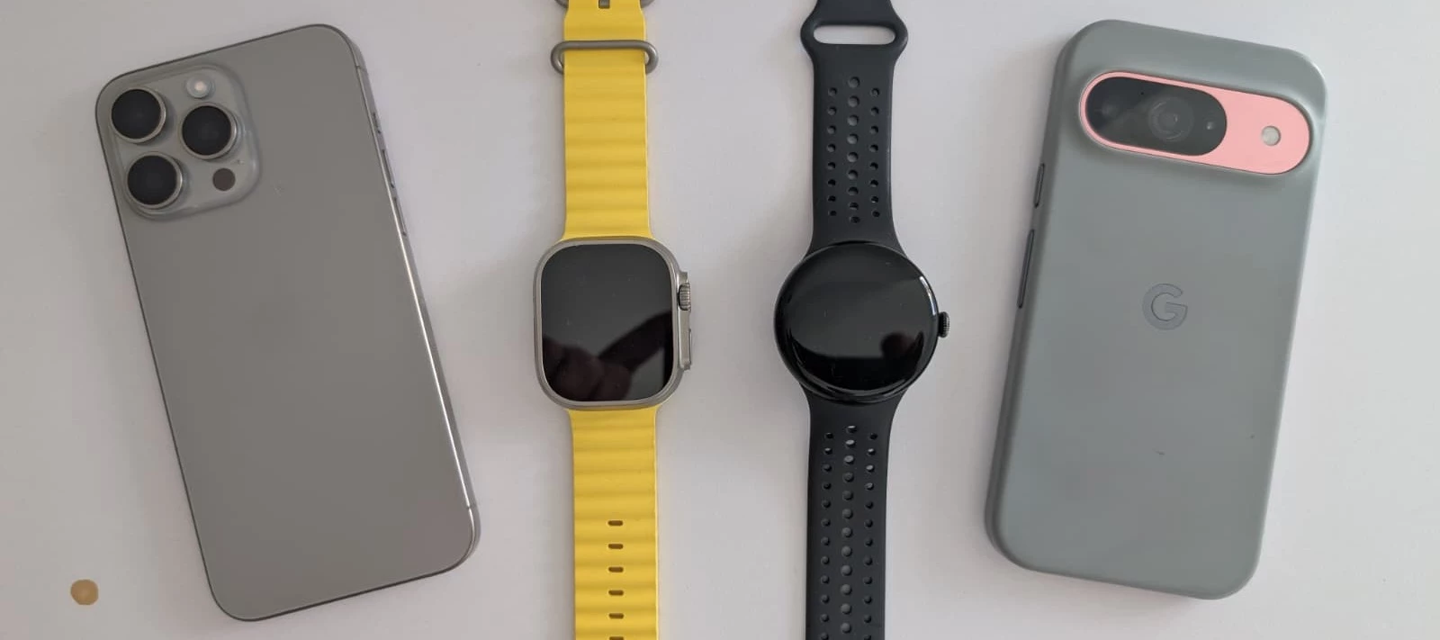 Apple iPhone 15 Pro, Apple Watch Ultra 1, Google Pixel Watch 3 & Google Pixel 9 Pro