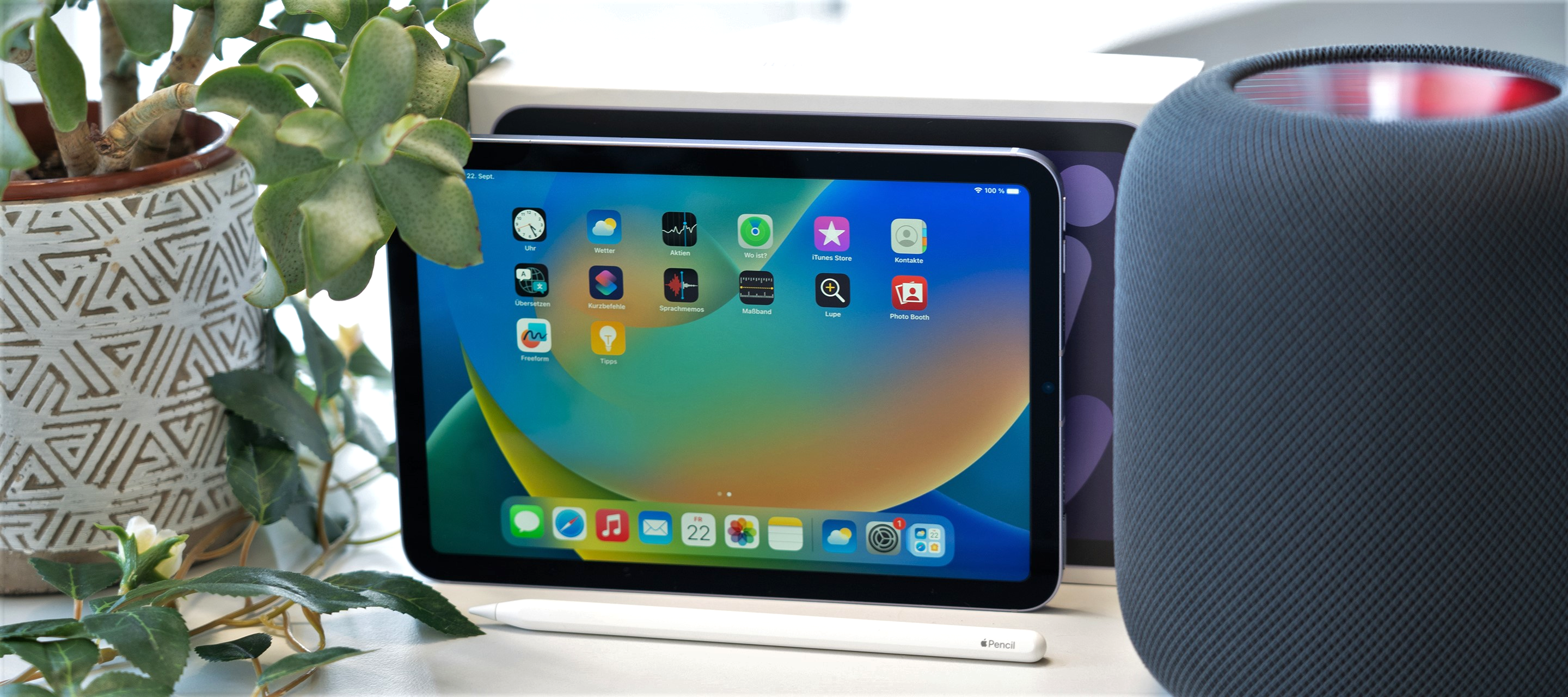 Apple HomePod und iPad mini mit Apple Pencil: Lautstark produktiv