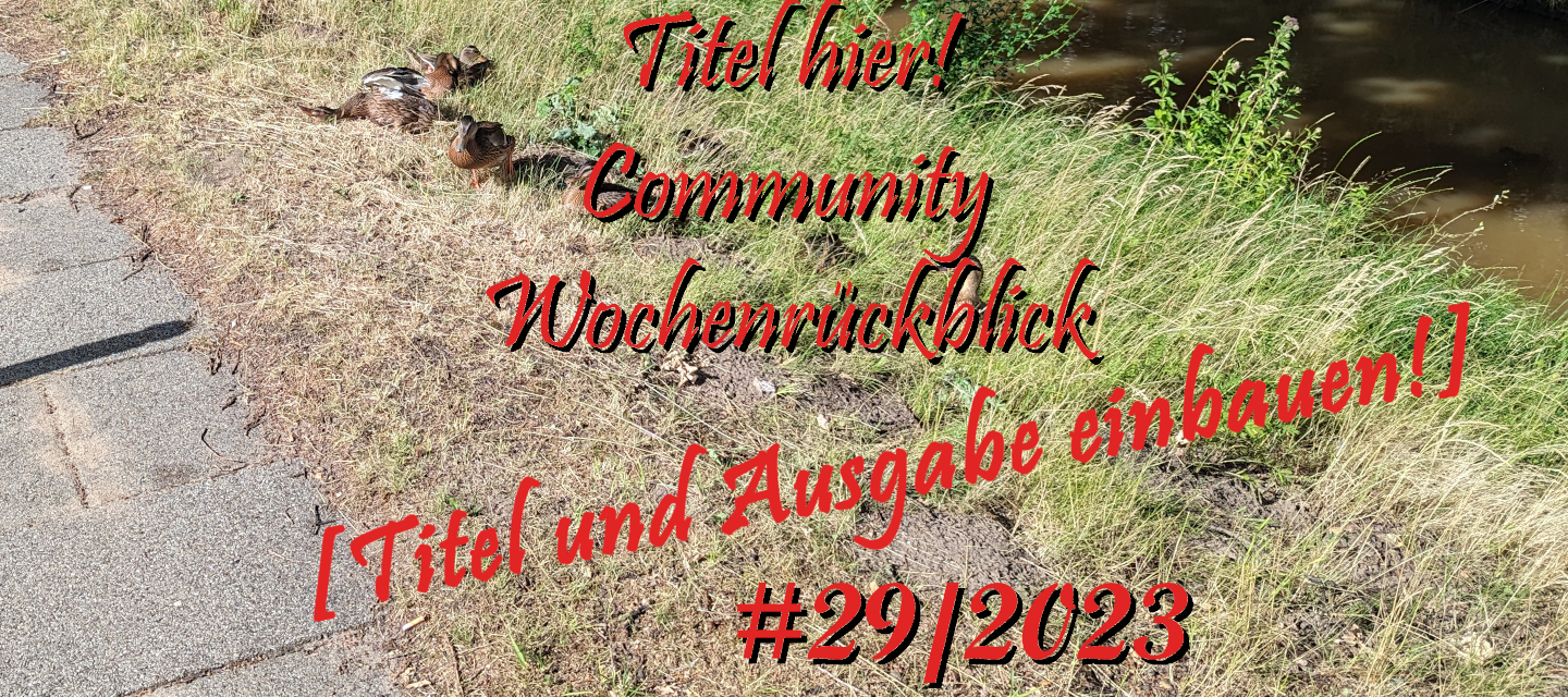 Community Wochenrückblick #29 2023 - [Hier bitte unbedingt noch eine snappy Catchphrase einfügen!]