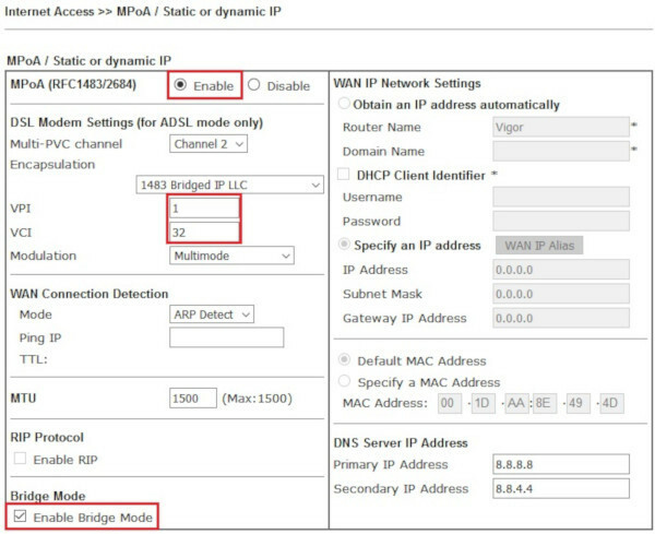 Unifi USG Pro + Draytek Vigor 130 PPPoE geht nicht | O₂ ...