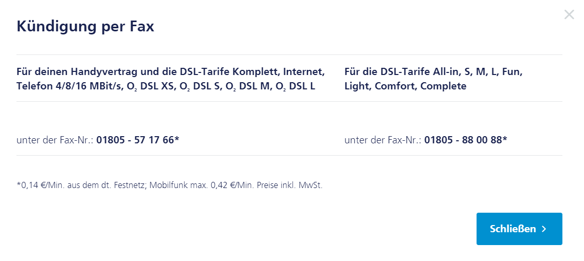 O2 Dsl Kündigen Fax O2 Dsl Kündigen Fax
