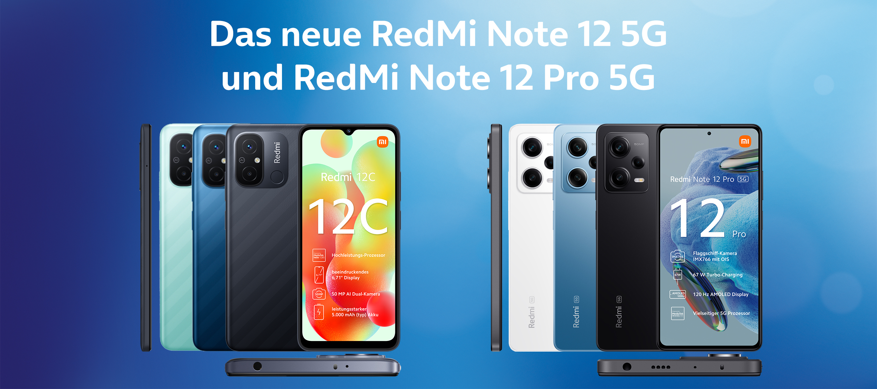 Xiaomi RedMi Note 12 und Xiaomi RedMi Note 12 Pro - Jetzt bei O₂
