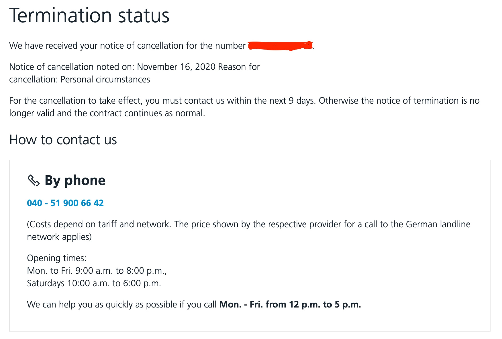 Postpaid Contract Cancellation O₂ Community