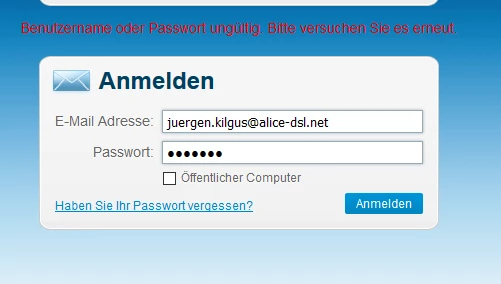 Gibt Es Probleme Bei Alice Mail O Community