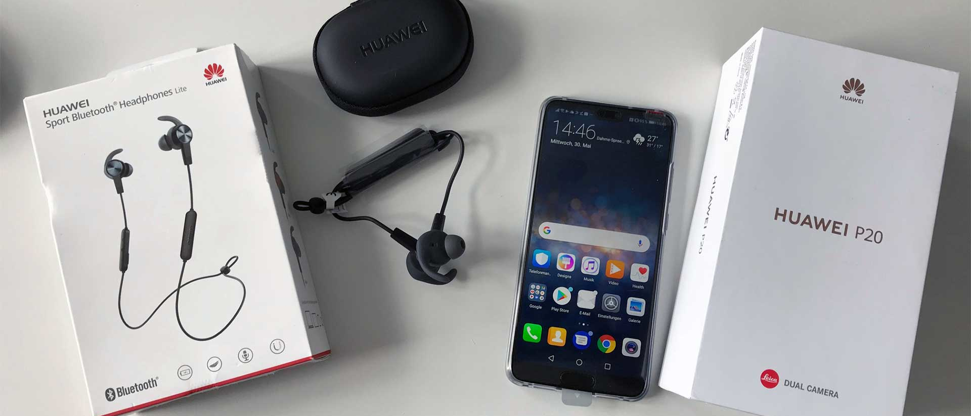 Huawei P20 + Huawei Sport Bluetooth Headphone Lite