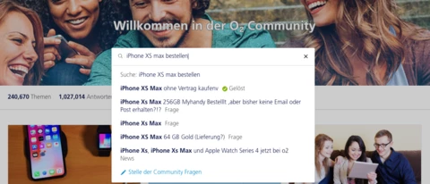 Schneller Lösungen finden mit der Live-Suche in der o2 Community