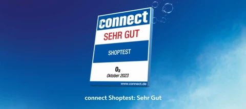 connect Testergebnis: "Sehr gut" für unsere O₂ Shops