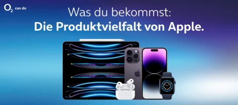 Die Apple Produktvielfalt zu unschlagbaren Preisen bei O₂