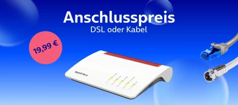 DSL und Kabel bei O₂ - Nur 19,99 EUR Anschlusspreiss