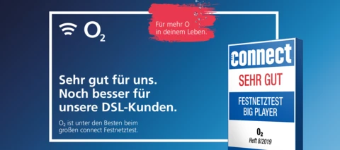 Der connect Festnetz-Test 2019: o2 DSL überzeugt mit Note "Sehr gut"
