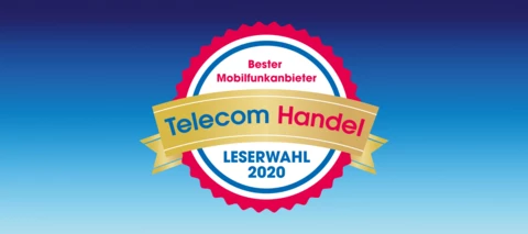 O₂ zum besten Mobilfunkanbieter 2020 gewählt bei der Telecom Handel Leserwahl