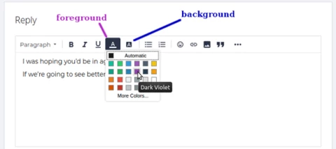 Adding colour to a Forum reply