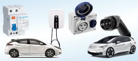 An electric vehicle (EV) charging point installed at home