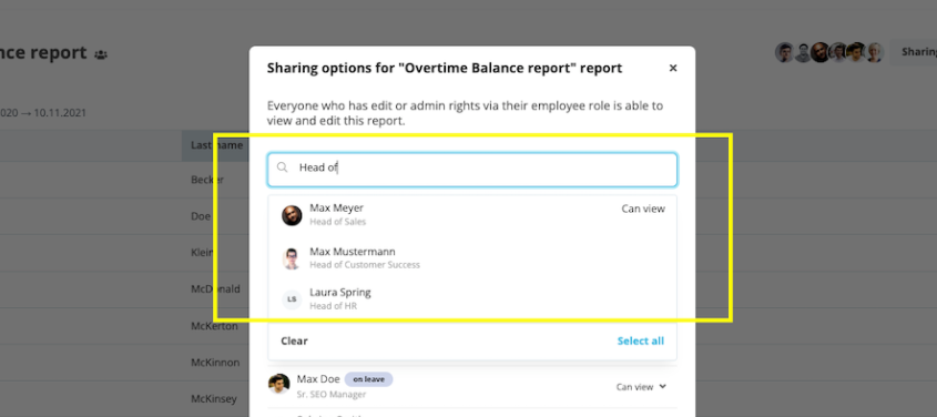 New in Personio: Sharing Individual Custom Reports