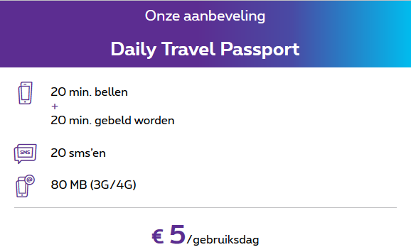 daily travel passport proximus activeren