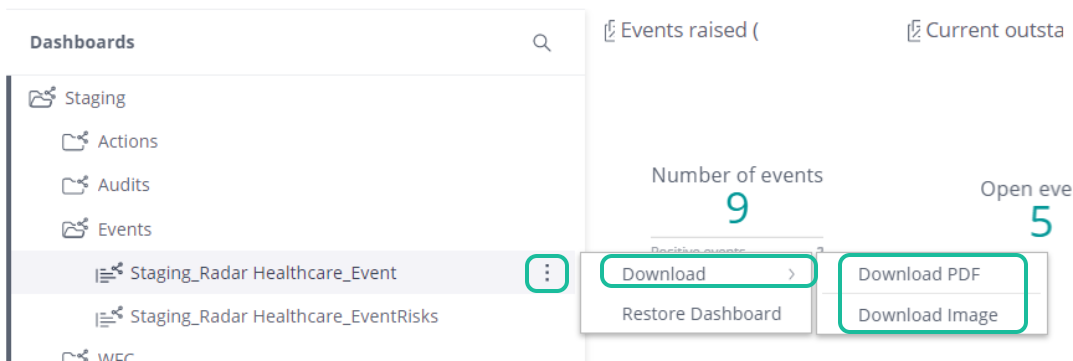 Downloading the whole dashboard.