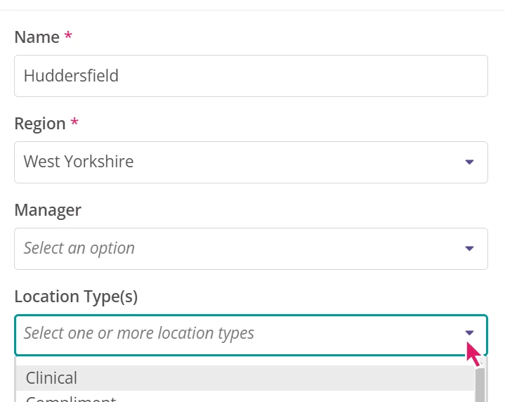 Adding a location type.