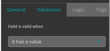 Validation field.