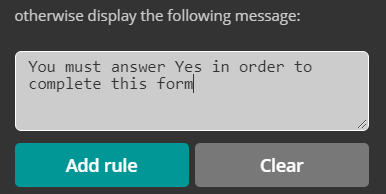 Display message.