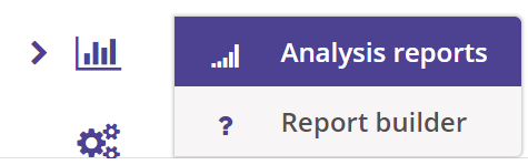 Analysis reports option.