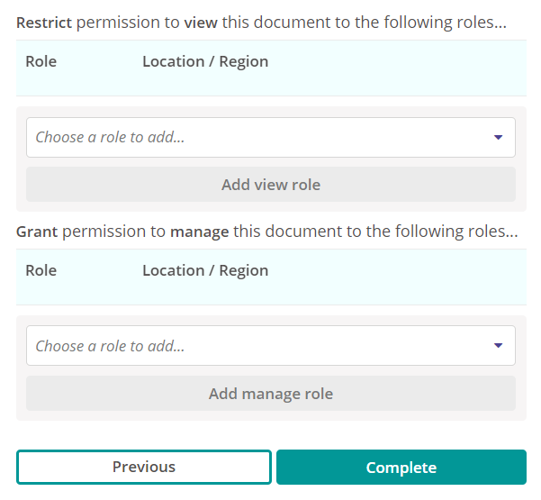 Document permissions.