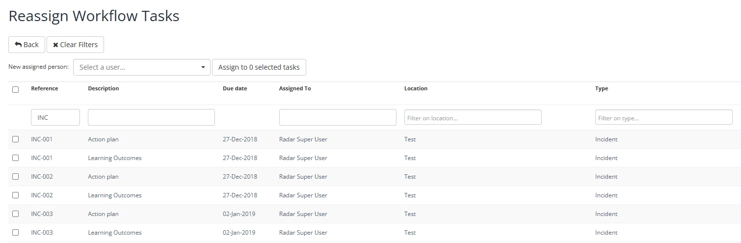 Reassign workflow tasks
