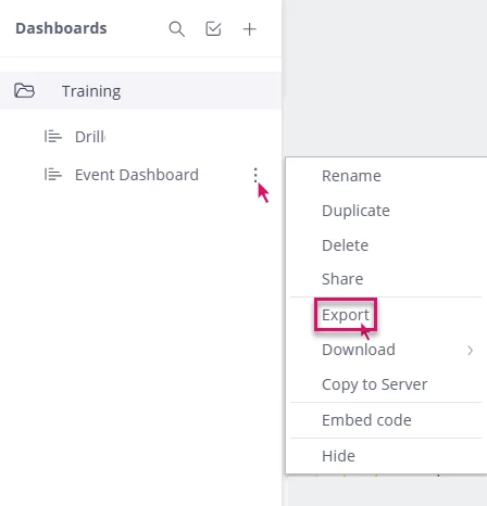 Export dashboard icon