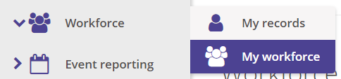 My Workforce on the side menu.