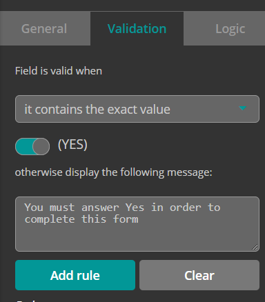 Validation example.