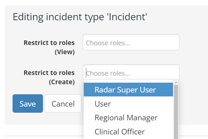 Restricted by role