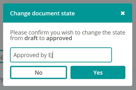 Confirming a document.