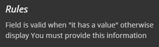 Validation rule.