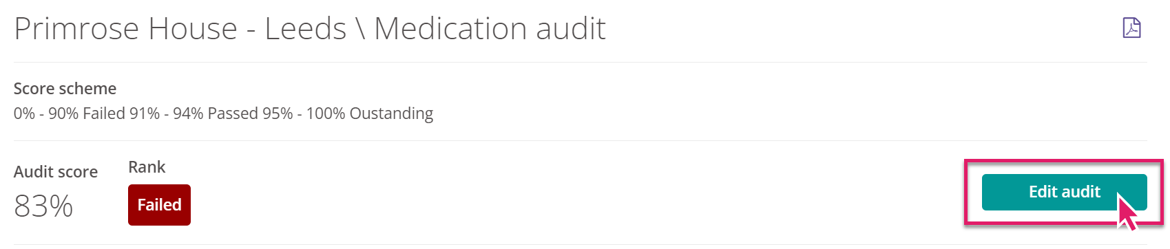 Edit audit icon.