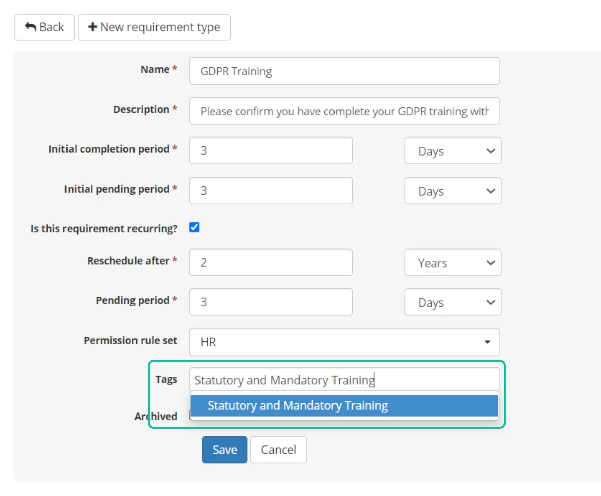 Creating a tag.