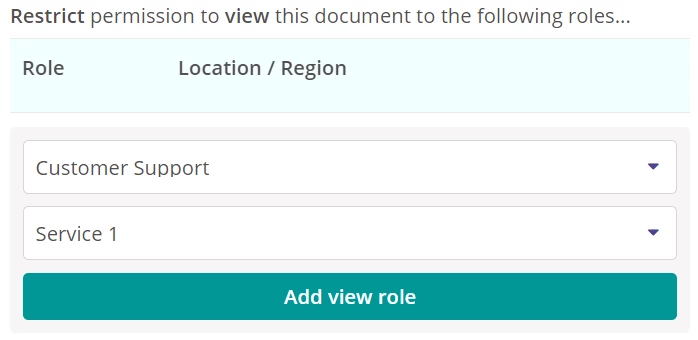 Setting the view role.