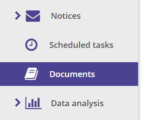 Document Icon on Side Menu