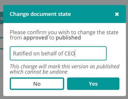 Confirming a ratification