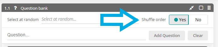 Shuffle order options.