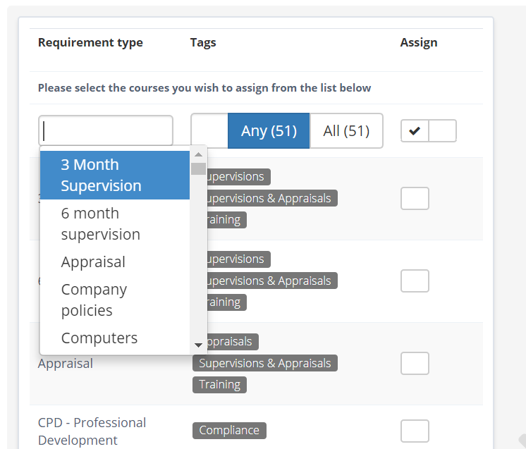 Selecting Assignments