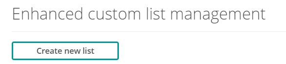 Create new list option.