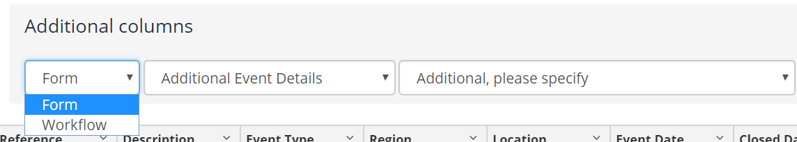 Form or workflow option.