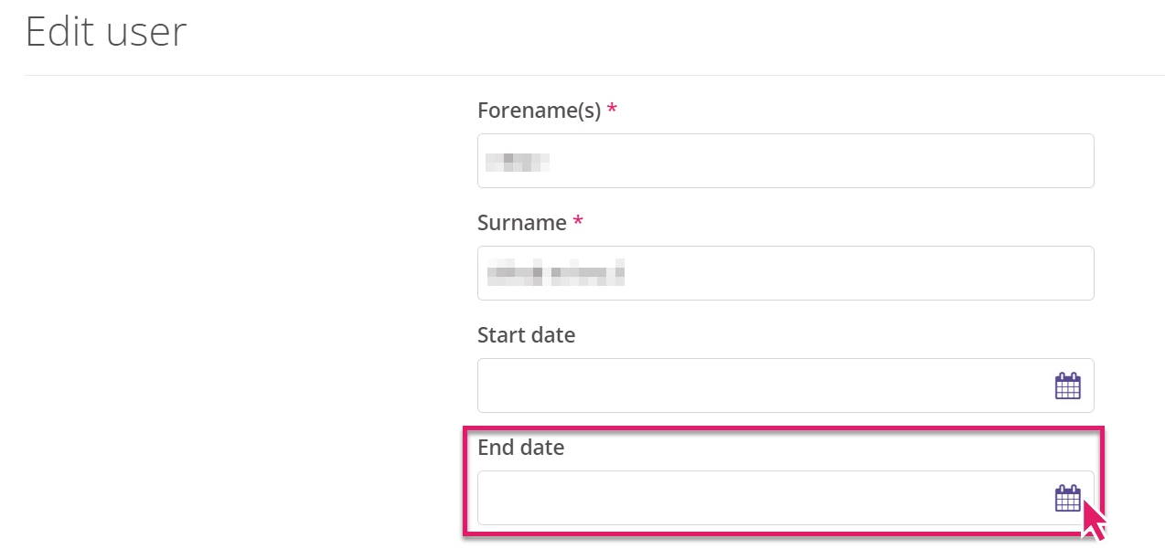 End Date on a user account