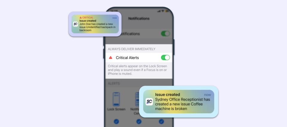 Critical Alerts for issues: Safeguard your team and your business